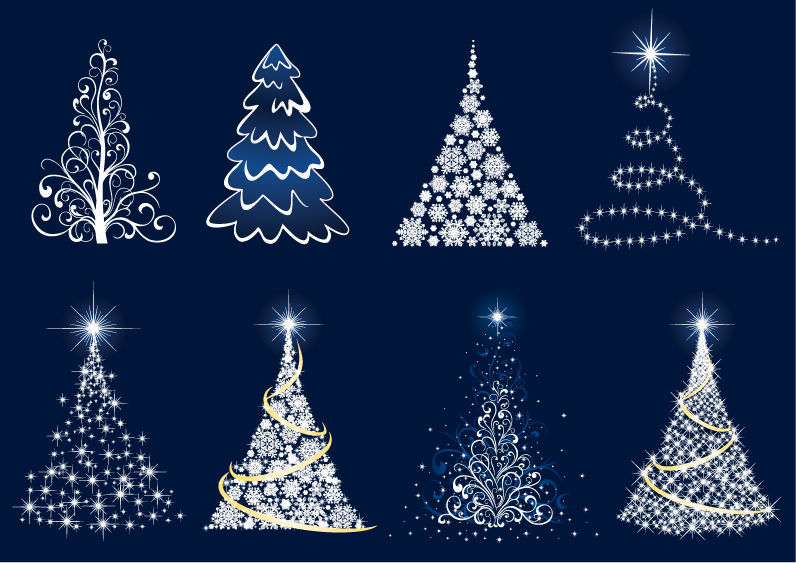 free vector Abstract Christmas Tree Vector Set